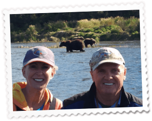 Couple With Bears - Day Trips/Charters - Glacier Tours - Bear Viewing - Anchorage